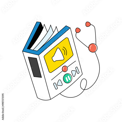 Creative design icon of audiobook