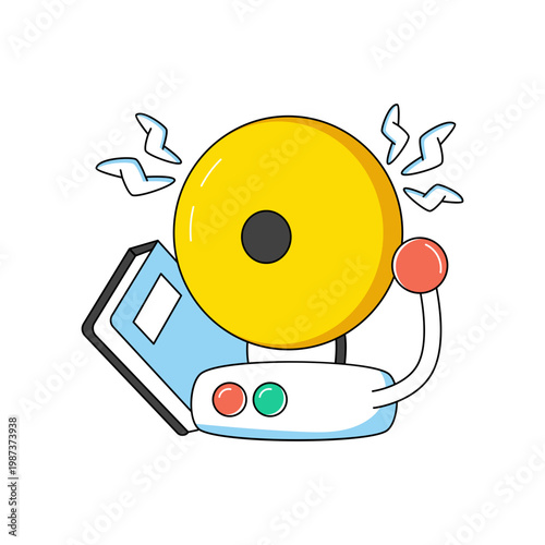 doodle design icon of school bell
