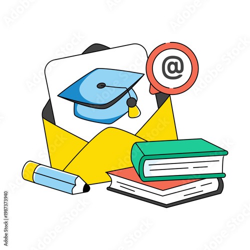 Premium download icon of academic email