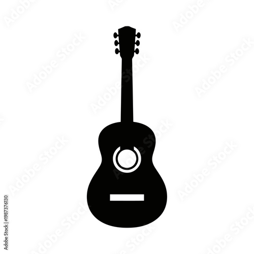 Black silhouette of an acoustic guitar