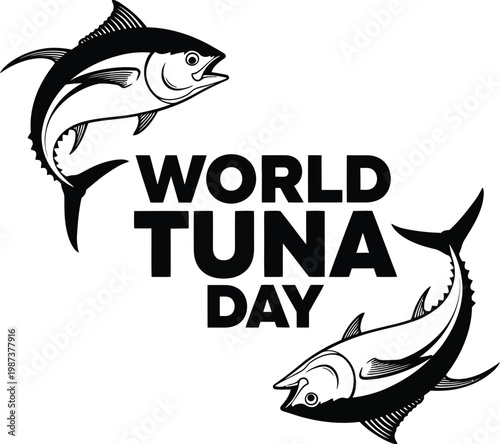 World tuna day illustration celebrating sustainable fisheries and ocean conservation