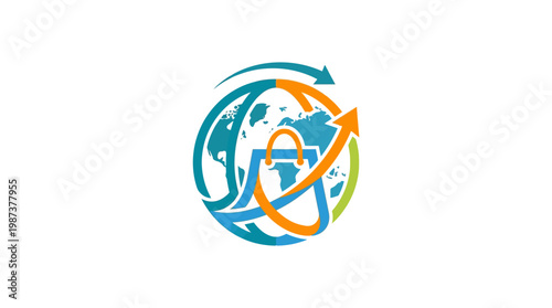Global E-commerce Shopping Concept Logo