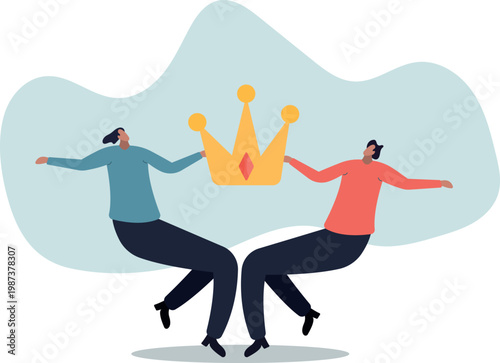 Staff conflict or employee argument, fighting for job promotion or jealousy colleague.human life and situation.