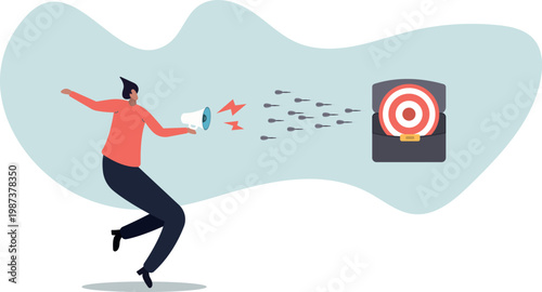 Marketing target strategy, leadership or skill to reach target or achievement, aiming for perfection winning,human life and situation.