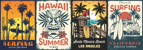 Surfing in santa monica beach