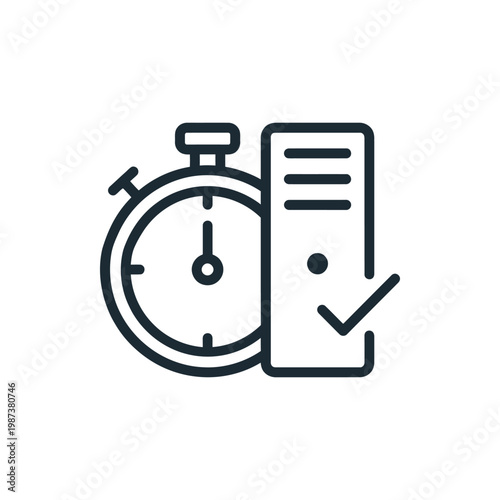 Uptime Tracker Monoline Icon