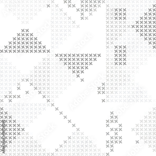 A visually striking image featuring a pattern of gray xs on a white background, creating a unique and intriguing design isolated on white background