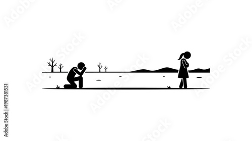 Relationship Problems Symbolic Depiction of Breakup