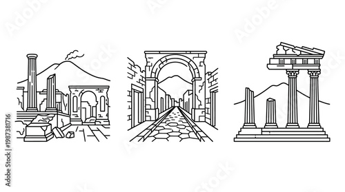 Ancient Roman Ruins and Landmarks Set