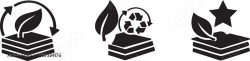 Sustainable materials icon vector eco friendly recycling concept illustration design.