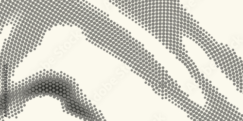 Hexagon Shapes Vector Abstract Geometric Technology Oscillation Wave Isolated on Light Background. Halftone Hex Retro Simple Pattern. Minimal 80s Style Dynamic Tech Wallpaper