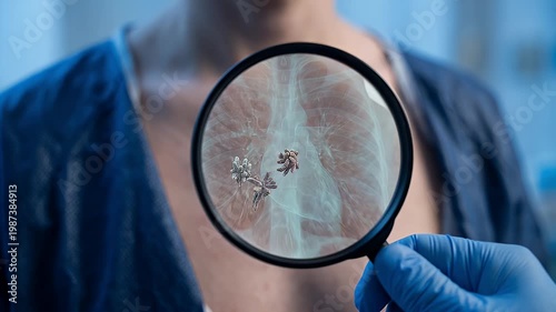 Dermatologist Examining Patient Skin with Magnifying Glass