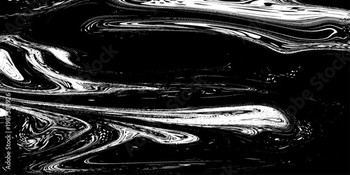 Abstract Black and White Liquid Marble Illustration Vector Featuring Fluid Ink Swirls, Organic Flowing Patterns, and Elegant Monochrome Texture Design