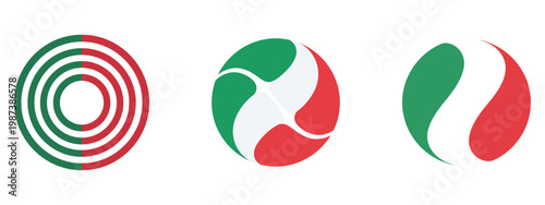 Italian circular logo variations vector illustration with anchor guide
