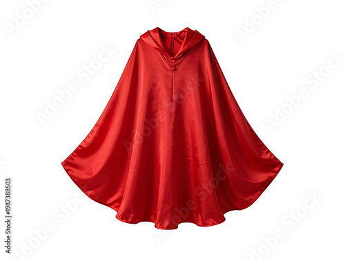 An elegant red silk gown for women's fashion is isolated on white, showcasing a glamourous summer style and garment design with no people or accessories