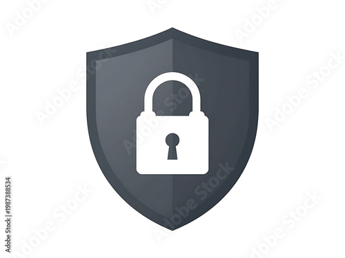 Secure padlock icon with a metal key design on white background for safe web access and internet security protection