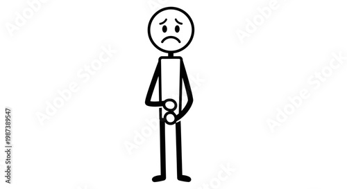 A simple line drawing of a puzzled businessman with a question mark.