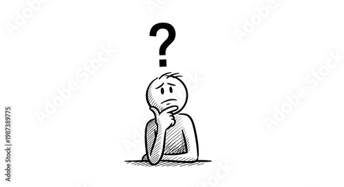 A cartoon person with a question mark.