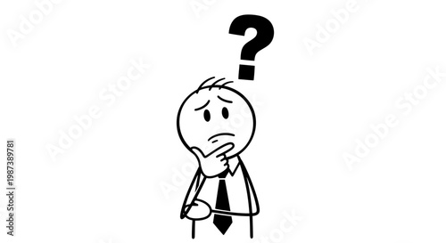 A puzzled businessman with question mark.