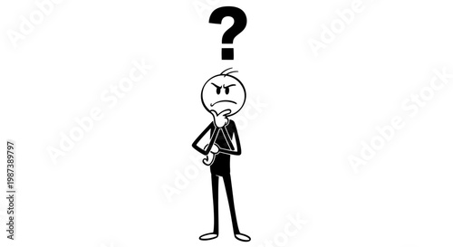 A puzzled businessman with question mark.