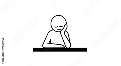 A person feeling bored or tired.