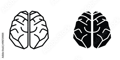 Contrast of human brain hemispheres illustration with opposite color schemes