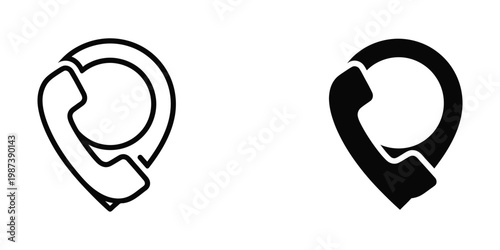 Contrast of traditional and modern phone icons in black and white design