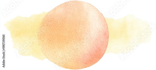 Watercolor splash pattern in peach and yellow on white background