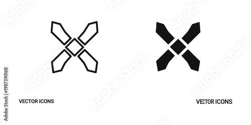 Comparison of simple and bold close or cancel vector icons designs