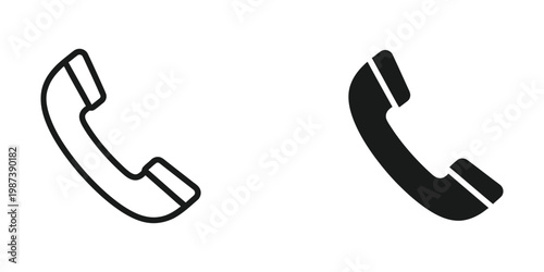 Two contrasting styles of telephone receiver icons side by side