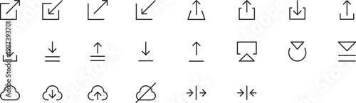 Data Import Export Icon Set Vector Stock Vector
