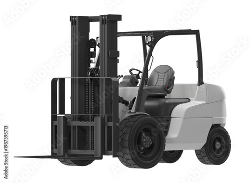 Valokuva Modern white and black forklift truck isolated on a clean white background for i