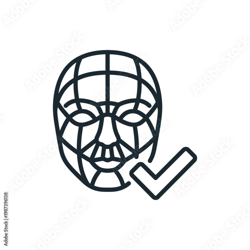 AI Deepfake Detection Face Mesh Icon