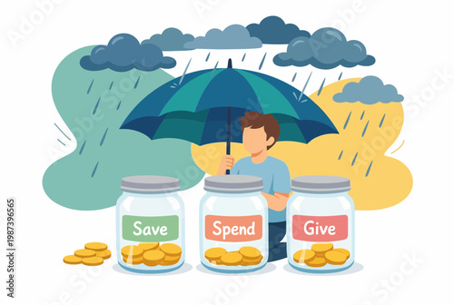 Financial Planning for Kids with Save Spend and Give Money Jars