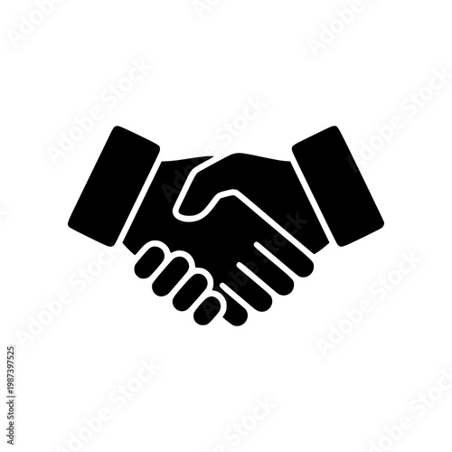 Minimal corporate handshake icon with simple hands gesture. Clean flat SVG design ideal for business agreements, partnerships, contracts, and collaboration concepts.
