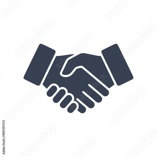 Minimal corporate handshake icon with simple hands gesture. Clean flat SVG design ideal for business agreements, partnerships, contracts, and collaboration concepts.