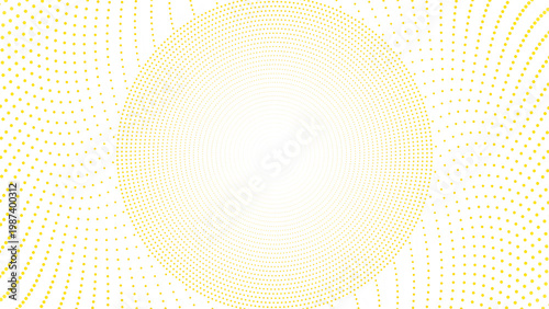 Yellow dotted circular pattern on transparent background