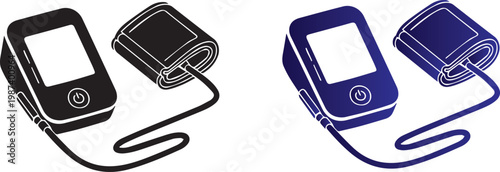 Blood Pressure Cuff Geometric Simple Flat Vector Icon illustration