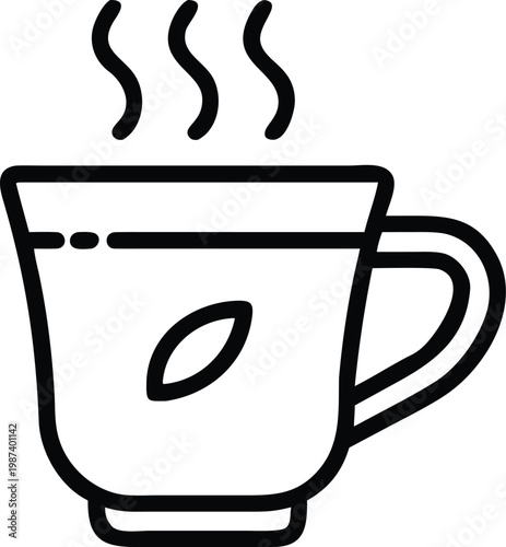 Coffee cup icon set. Cups of coffee tea collection. Hot drink icon. Disposable cup. Cup coffe with steam. Flat style - stock vector.