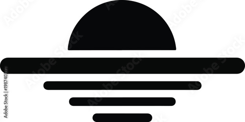 Simple Black UFO Icon on White.