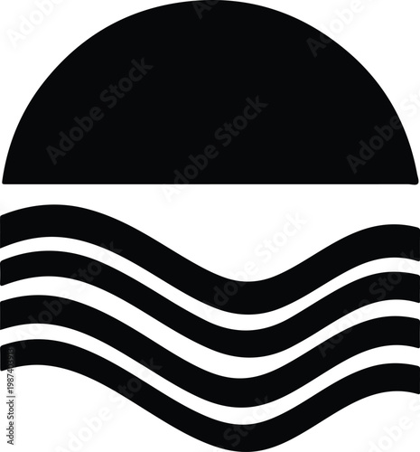 Black and White Wavy Lines Illustration.