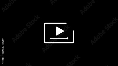 Media play icon for video streaming and audio playback