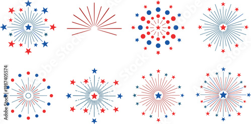  Fireworks Burst Icons Set
