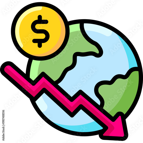 global economic crisis icon

