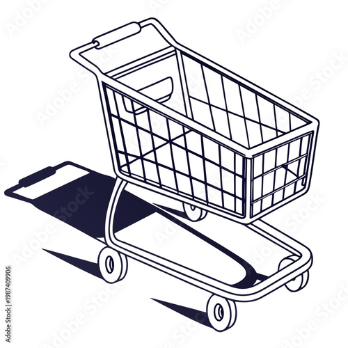 Shopping cart on wheels e-commerce retail transportation