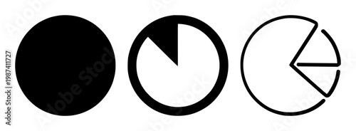 Budgeting expense set with solid black pie chart icon on white background featuring pie chart, finance, budgeting with simple and icon