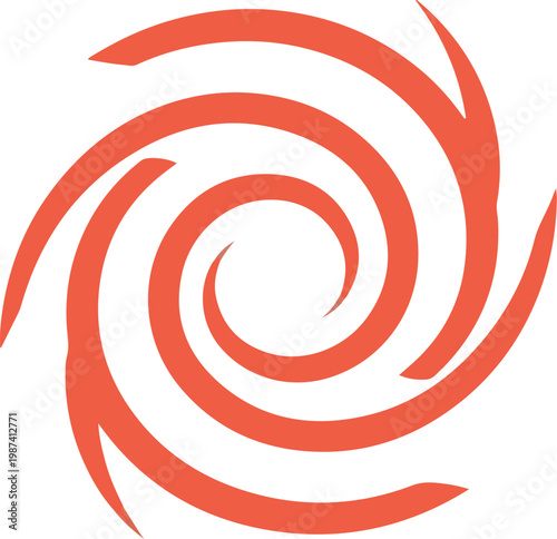 Red Spiral Design Element.