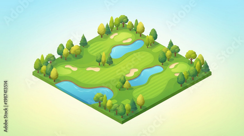 Golf Course Aerial View Landscape Green.