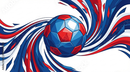 Soccer Ball in Motion Fast Speed.