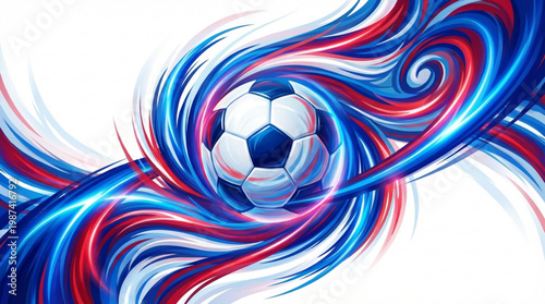 Soccer ball in motion graphics.